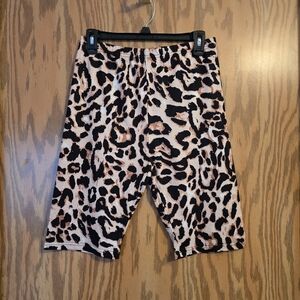 Leopard Print Biker Shorts size large